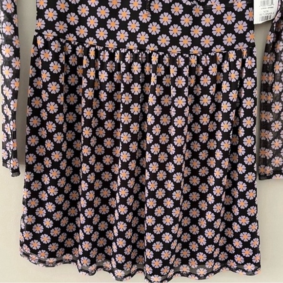 TOPSHOP “Love at First Scroll” First Floral Daisy Print Mesh Mini Dress Size M - Picture 8 of 12